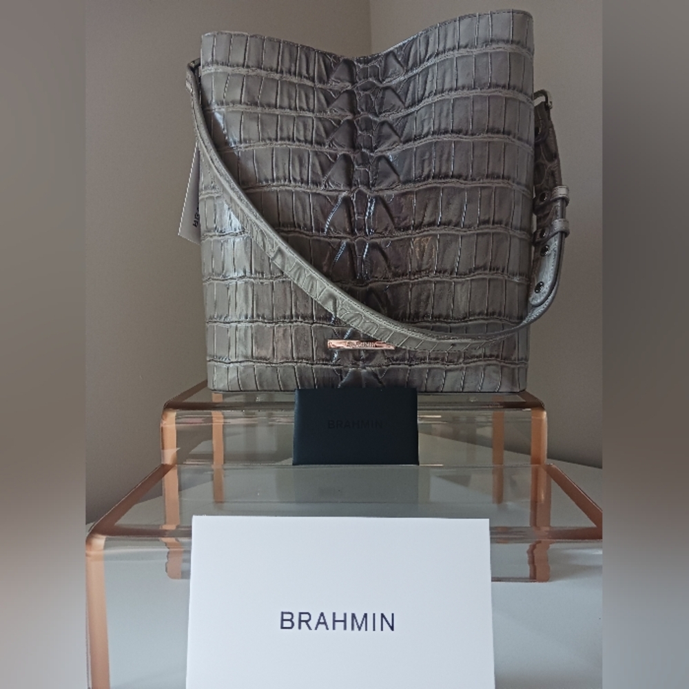 NWT Brahmin - Celina Mindful Grey Marana Genuine Leather